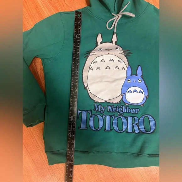 My Neighbor Totoro Kanji Hoodie Sweatshirt Pullover Totoro Large Unisex - Picture 5 of 6
